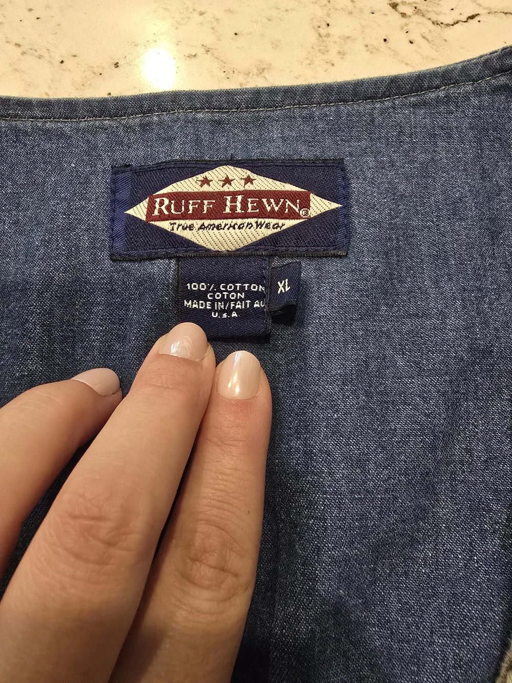 Ruff Hewn Men's Olive Vest with Blue Lining